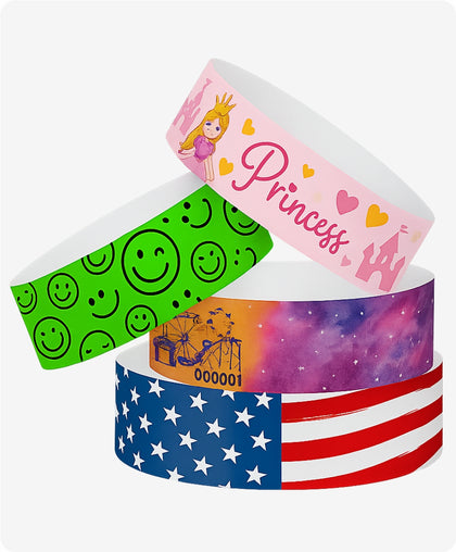 Tyvek Wristbands 19mm with Full colors Printing Non-Transferable & Waterproof